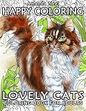 Happy Coloring Lovely Cats Coloring Book For Adults