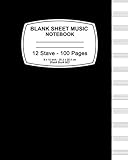 Blank Sheet Music Notebook Black Cover Music Manuscript Paperstaff Papermusicians Notebook 8 X 10100 Pages