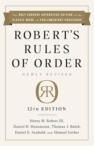 Robert's Rules of Order Newly Revised, 12th edition