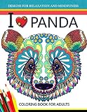 I Love Panda Coloring Book For Adult
