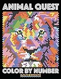 ANIMAL QUEST Color by Number: Activity Puzzle Coloring Book for Adults Relaxation & Stress Relief (Color Quest Color By Number)
