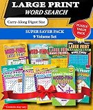 Kappa Super Saver Large Print Word Search Puzzle Packset Of 9 Carryalong Digest Size Books