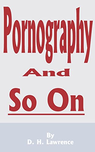 Pornography and So on book cover