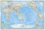 National Geographic World Classic Pacific Centered Enlarged Wall Map 73 X 48 Inches National Geographic Reference Map