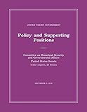 United States Government Policy And Supporting Positions Plum Book 2016