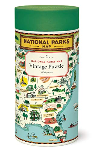 Cavallini Papers & Co. National Parks Map 1,000 Piece Puzzle, Multi