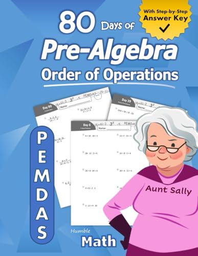 Pre-Algebra: Order of Operations (PEMDAS) Practice Problems with Step-by-Step Answers cover