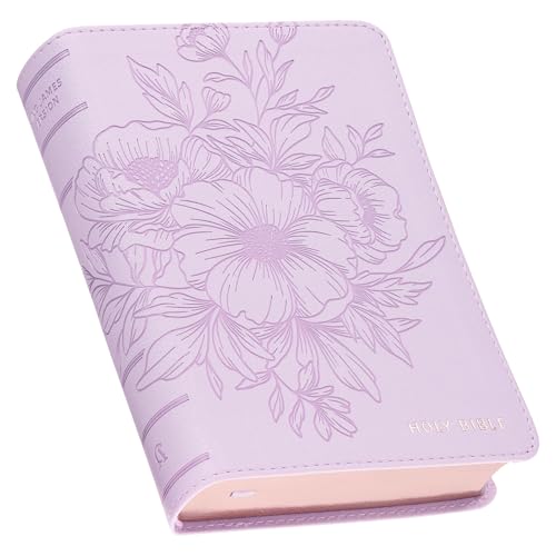 KJV Holy Bible, Compact Large Print Vegan Leather Red Letter Edition - Ribbon Marker, King James Version, Purple (KJV Compact LP Editions)
