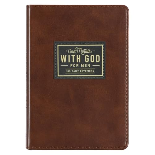 One Minute with God for Men 365 Devotions, Brown Faux Leather Flexcover