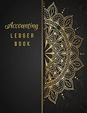 Accounting Ledger Book General Business Ledger Checking Account Transaction Register Cash Book For Bookkeeping 6 Column Payment Record And Tracker Log Book Black And Gold Mandala