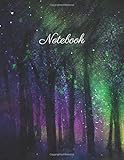 Notebook Forrest Night Lined Journalnotebooksketchbookdiary 110 Pages 85x11 Large Print Soft Cover Glossy Finish