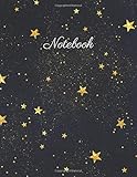 Notebook Starry Night Lined Journalnotebooksketchbookdiary 110 Pages 85x11 Large Print Soft Cover Glossy Finish