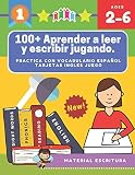 100 Aprender A Leer Y Escribir Jugando Practica Con Vocabulario Espaol Tarjetas Ingles Juego Actividades Para Aprender Los Alfabeto Montessori Nios De 3 6 Aos Preescolar Primaria