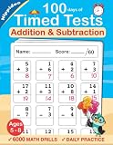Timed Tests Addition And Subtraction Math Drills Practice 100 Days Of Speed Drills
