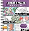 Color & Frame Coloring Book - 3 in 1 - Country, Forest, City