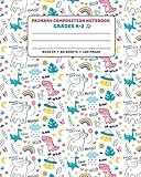 Primary Composition Notebook Grades K2 Story Paper Journal Dashed Midline And Picture Space School Exercise Book White Dino Pattern Dinosaur Era Series Jurassic Dinosaurs Primary Notebook