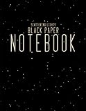 Scattering Lights Black Paper Notebook Black Paper White Line Notebook For Pastel Inks Fluorescent Metallic Gel Pens 85x11 125 Pages Wide Rule Composition Book