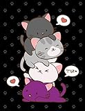 Kawaii Cat Notebook Cute Asexual Pride Flag Kitty Pile Journal 744 X 969 Inches 120 Page College Ruled Lined