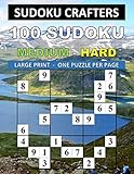 100 Sudoku Medium Hard Large Print One Puzzle Per Page