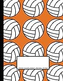 Volleyball Composition Notebook Wide Ruled 100 Pages One Subject Daily Journal Notebook Volleyballs Orange