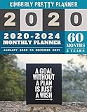 5 Year Monthly Planner 20202024 Monthly Planner 5 Year Internet Login And Password 5 Year Goal Planner Five Year Life Goal Plan A Goal Without A Plan Is Just A Wish Inspire Quote Design
