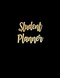 Student Planner Black Gold Minimalist Organizer For College Students Study Session Planner Exam Tracker Undated School Calendar Large Journal