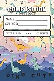 Composition Notebook Wide Ruled 6 X 9 100 Sheets Dino Cute Kids Teens Home School Kids High School Or College Students Journalnotebook For Dinosaur Lover