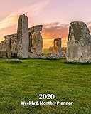2020 Weekly And Monthly Planner Stonehenge England Monthly Calendar With Usuk Canadianchristianjewishmuslim Holidays Calendar In Reviewnotes 8 X 10 Ingreat Britain Travel Vacation