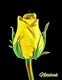 Floral Yellow Rose Notebook College Ruled 130 Pages 85 X 11 Perfect For Nature And Gardening Lovers
