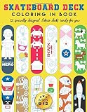 Skateboard Deck Coloring In Book Coloring Activity Book For Skateboarding Boys And Girls