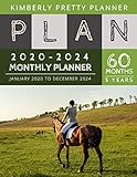 5 Year Monthly Planner 20202024 Monthly Schedule Organizer Agenda Planner For The Next Five Years 60 Months Calendar Appointment Notebook Large Size Horse Riding Design