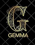 Gemma Notebook Journal With Gold Monogram Initial Letter G And Name