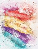 Sketch Book Artist Sketching Pad Colorful Rainbow Watercolor Feathers Large Unlined Blank Pages Note Book 85 X 11 Creative Journal To Write Or Doodle Diary 109 Pages Ideal Gift