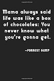 Mama Always Said Life Was Like A Box Of Chocolates You Never Know What Youre Gonna Get Forrest Gump Notebook 100 Lined Pages 6x9