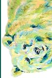 Ol Bear By Jennifer Moreman Green And Gold Sweet Bear 6x9 120 Page Wide Rule Notebook