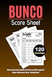 Bunco Score Sheets V8 Perfect 120 Bunco Score Cards For Bunco Dice Game Nice Obvious Text Small Size 69 Inch