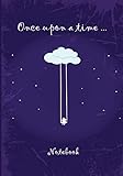 Once Upon A Time Notebook Notebook 7 X 10 Inches 102 High Quality Pages Paperback Ideal Personal Diary Childrens Notebook Birthday Cloud And Children Violet Background
