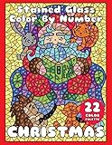 Christmas Stained Glass Color By Number Mosaic Color By Number Book For Adults Relaxation And Stress Relief