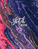 Sketch Book Large Journal For Drawing Doodling Or Sketching 109 Pages 85 X 11 Red Blue Marble Cover Sketchbook Blank Paper Drawing And Writing Notebook 