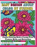Easy Design Adult Color By Number Jumbo Coloring Book Of Large Print Flowers Birds And Butterflies Fun Adult Color By Number Coloring