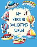 My Sticker Collecting Album My Favorite Sticker Blank Book Collection To Put Stickers In Cute Decoration Blue Frame Sketching Drawing Doodling Toddlers Kids Creative Notebook Journals