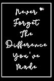 Never Forget The Difference Youve Made Retirement Gifts For Teachersarmynotebooknursesdoctorswomenpolice Officersocial Workers Gifts