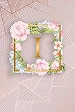 I Cute Monogram Initial Letter I Blank Dot Grid Bullet Notebook For Girls Women Personalized Floral Journal Diary For Writing Notes With Dot Pretty Glossy Rose Gold Floral Print