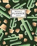 2020 Weekly Planner Potted Saguaro One Year Weekly Planner Diary Organizer With Vision Boards Nifty Daily Schedule Agenda With Inspirational Holidays Notes Desert Cactus Pattern