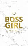 Boss Girl 20202022 Pocket Planner Trendy Girl Power 3 Year Inspirational Monthly Pocket Organizer Schedule Agenda Calendar With Phone Book Notes Pretty Natural White Marble Gold