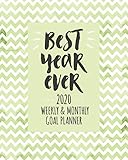Best Year Ever 2020 Weekly Planner Monthly Goal Planner Mint Green Inspirational Quotes Positive Thinking