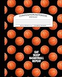Composition Notebook Wide Ruled Eat Sleep Basketball Repeat School Exercise Book For Writing And Taking Notes 100 Lined Pages Basketball Sports Journals For Kids