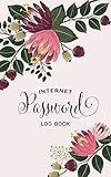 Internet Password Log Book Blush Pink Floral Online Account Organizer