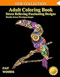 Adult Coloring Book Stress Relieving Fascinating Designs 90 Unique Images Stress Relieving Designs
