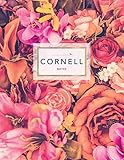 Cornell Notes Floral Roses 120 White Pages 85x11 Note Taking System College Notebooks Volume 1